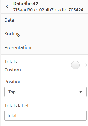 Totals Label